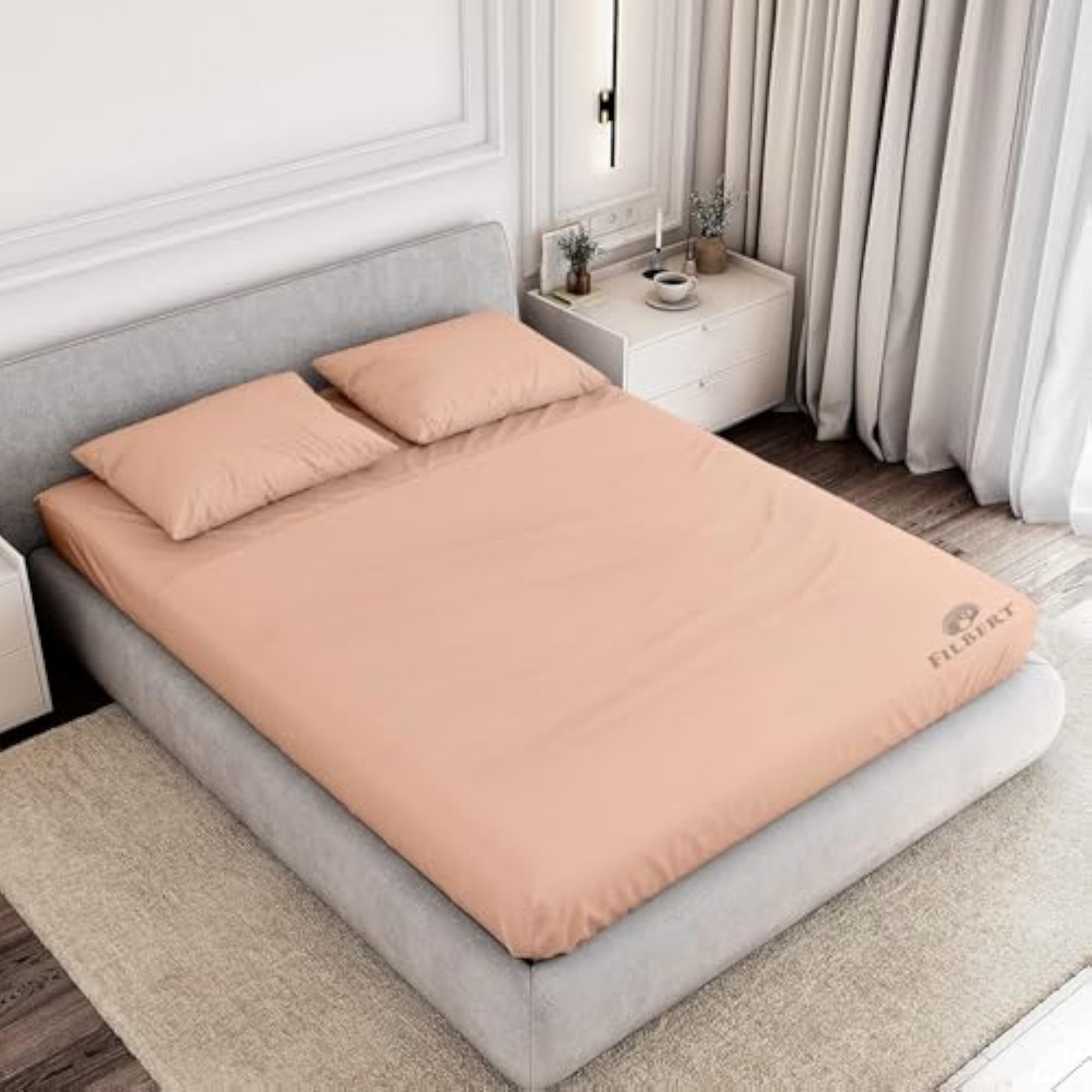 All Around Elastic Fitted Bedsheet Full Size, Machine Washable